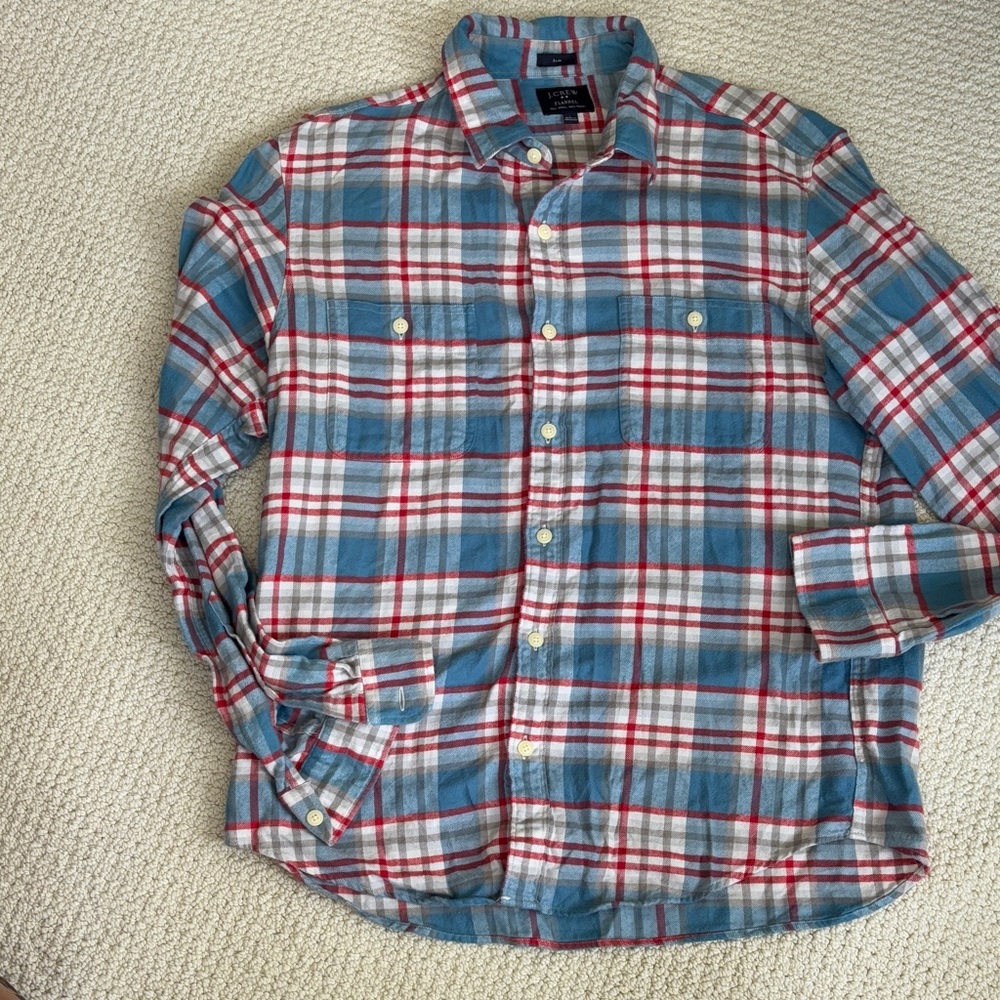 J. Crew men’s flannel button down, slim Large